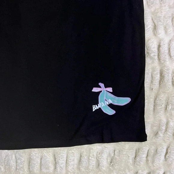 NWT MACYMCCOY Men’s Blue Banana Print Black T-Shirt - Picture 8 of 13